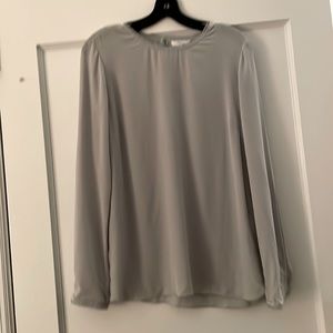 NWT Reiss Grey Silk Dress Blouse Size 8